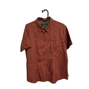 Woolrich Women’s Short Sleeve Button-Up Shirt – Size Large – Lighter Raisin